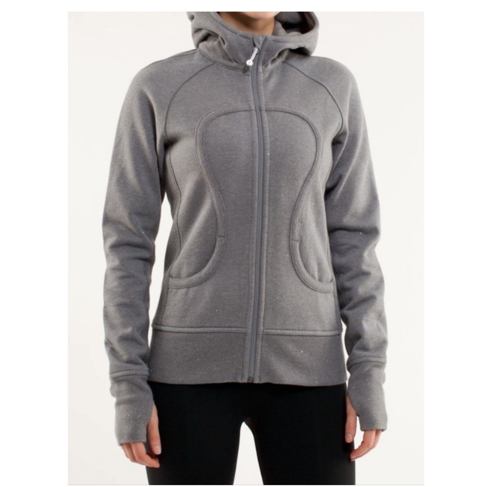 Lululemon Scuba Hoodie Limited Edition Sparkle Grey Full Zip Sz 2 Y2K Athleisure